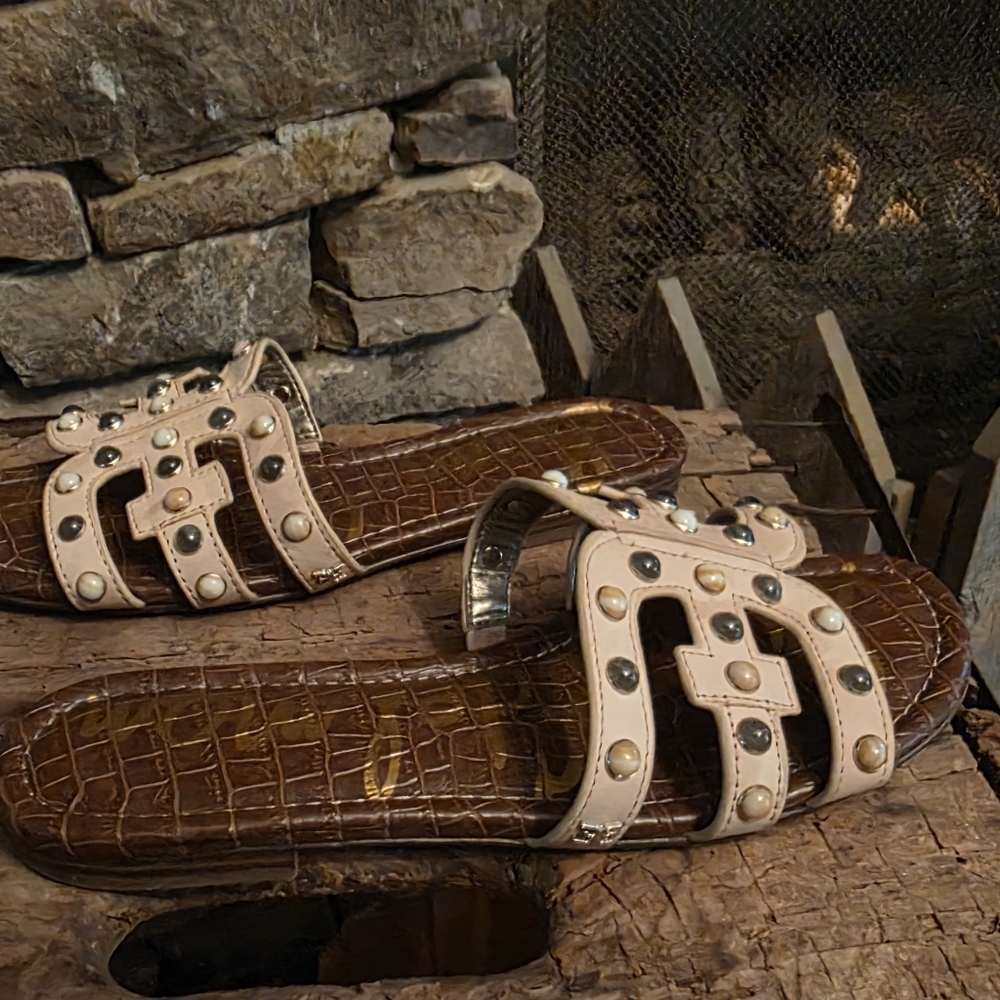 Sam Edelman Brown Studded Sandals
